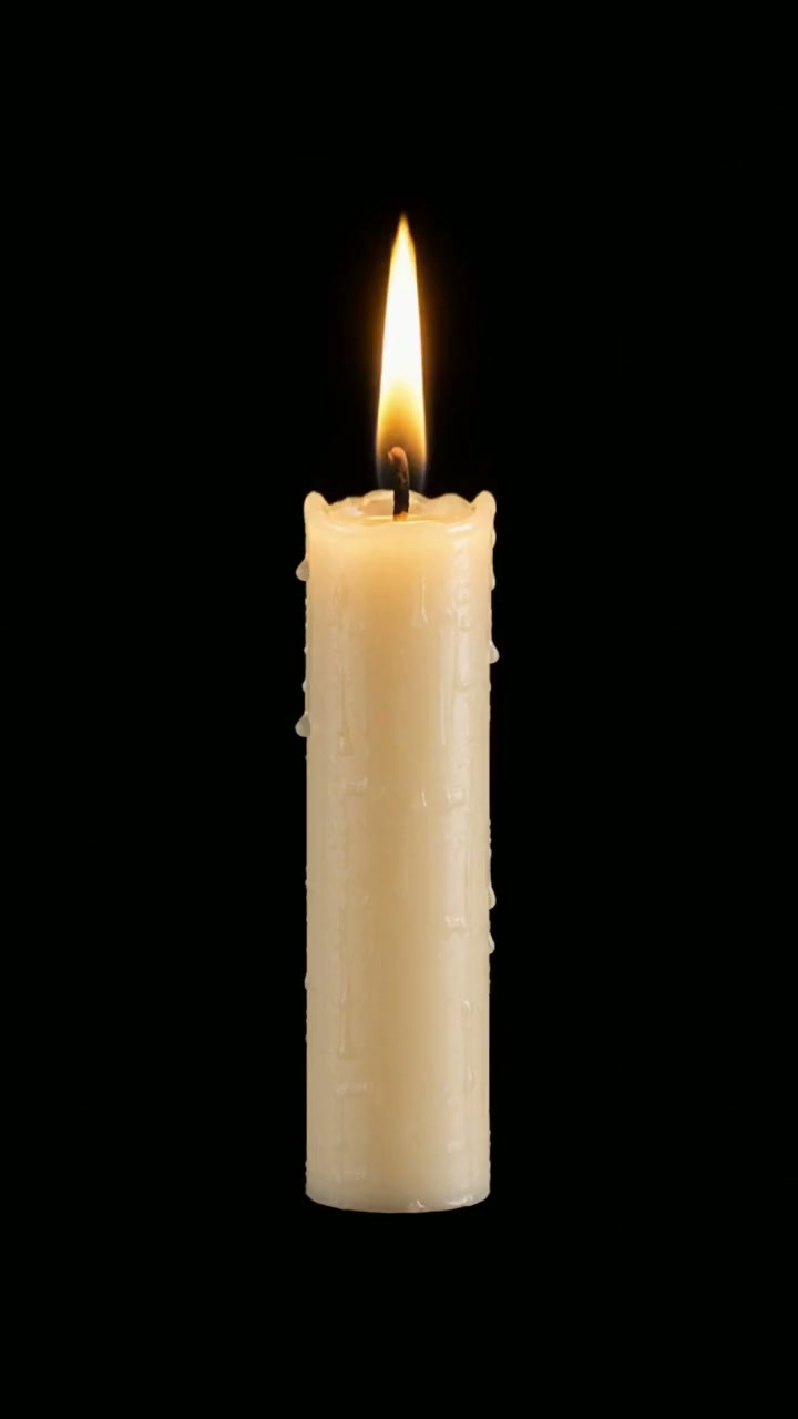 A remembrance candle, quietly alight